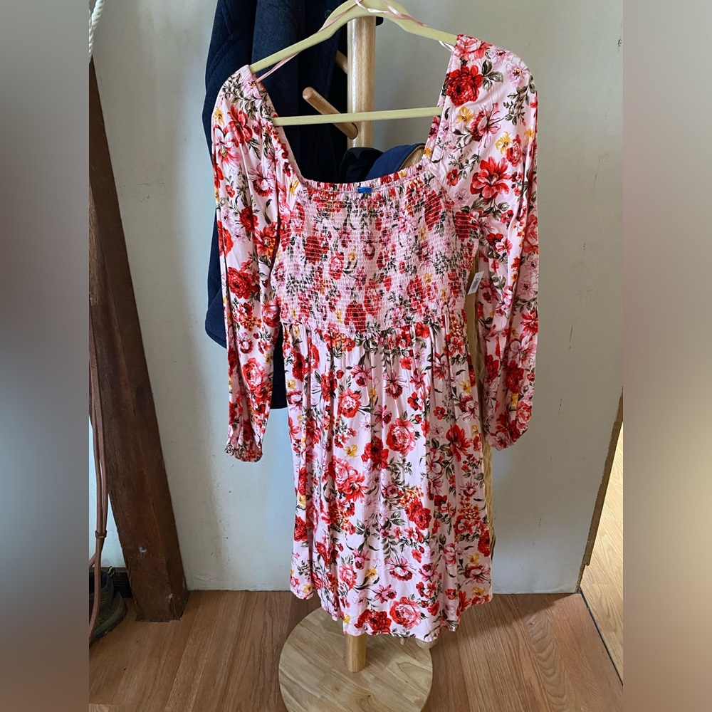 Floral Pink Long Sleeve Dress oldnavy